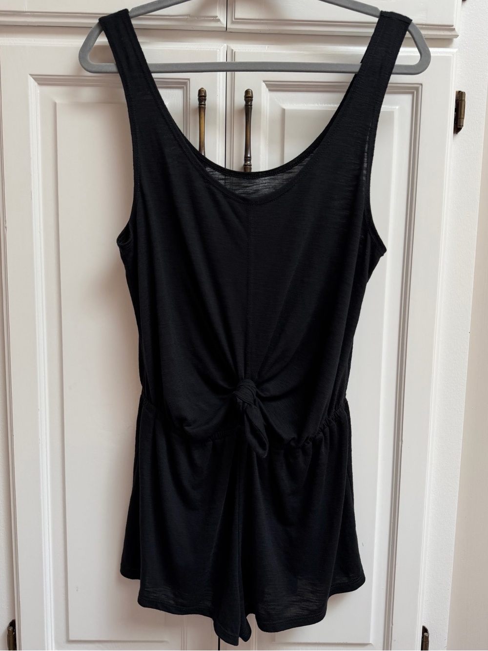Becca Swim Breezy Basics Knot Romper Swim Coverup Black Size Medium
